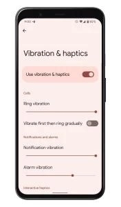 Android 13 Новая функция: сначала вибрировать, а затем звонить постепенно
