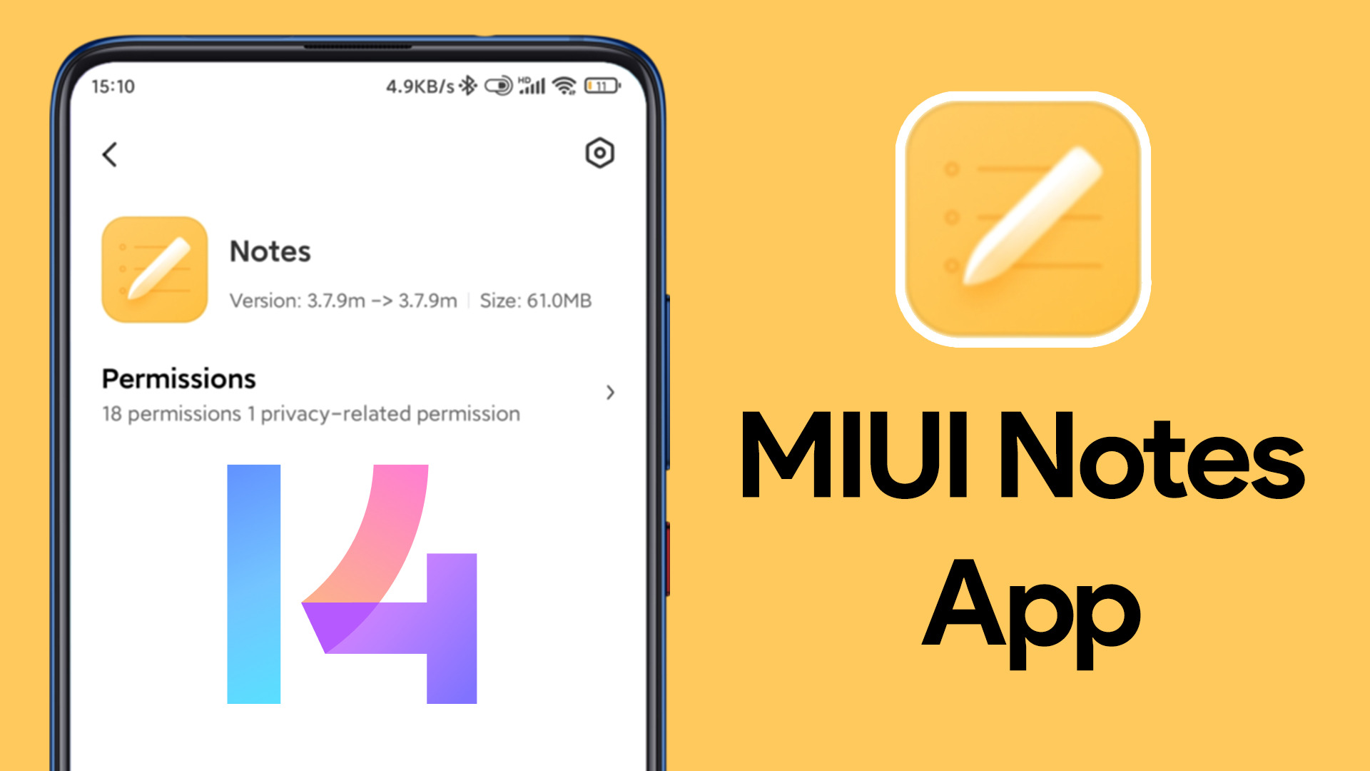 MIUI 14 Приложение для заметок