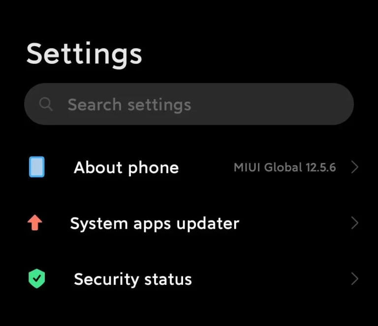 Обновите системные приложения MIUI