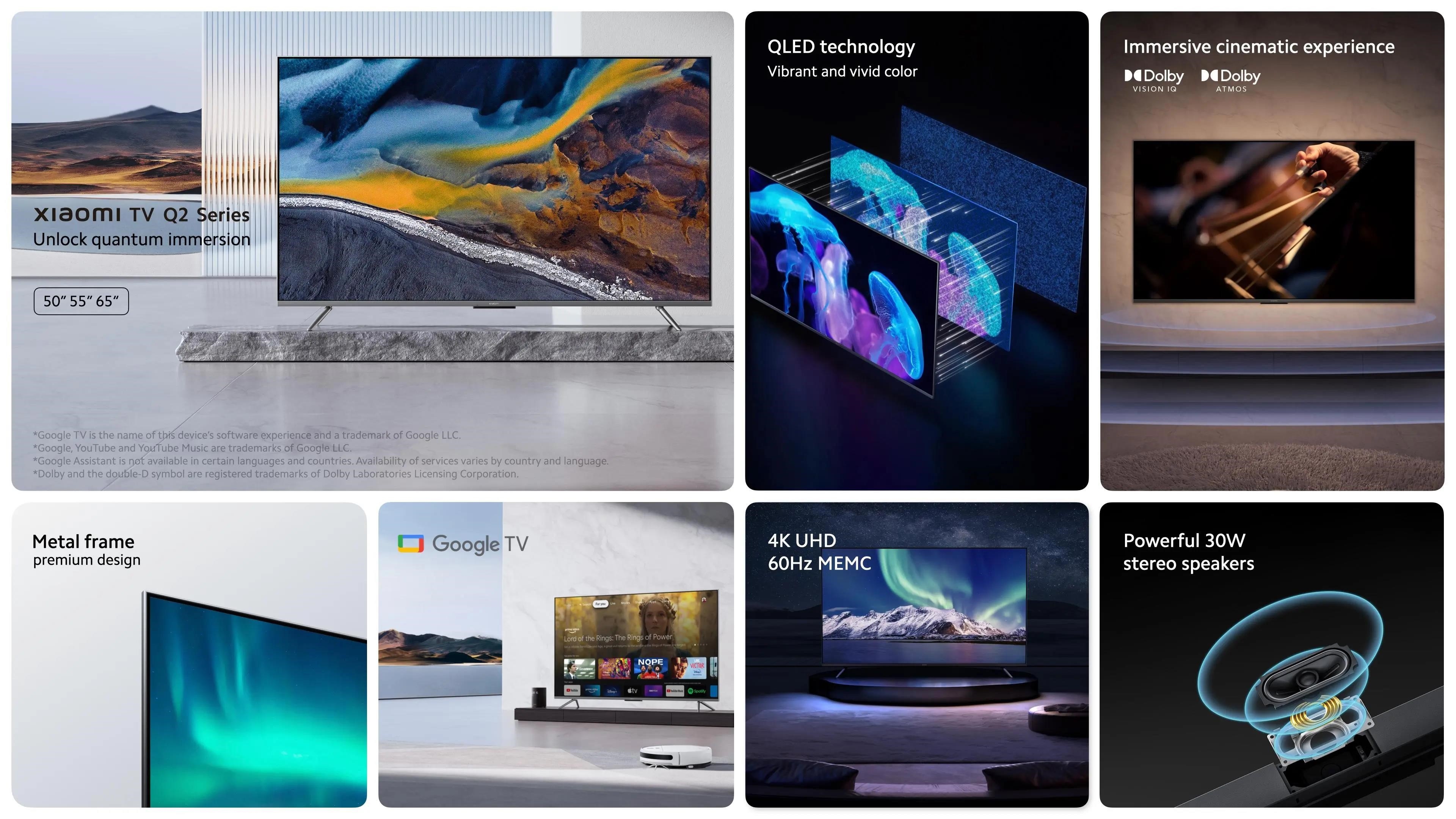 Серия телевизоров Xiaomi Q2 - характеристики